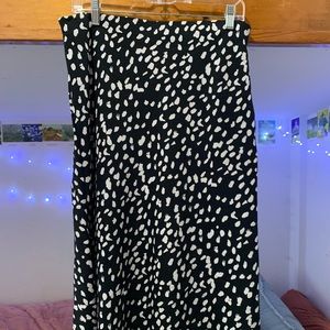 Mid Length Dalmatian Print Polka Dot Skirt
